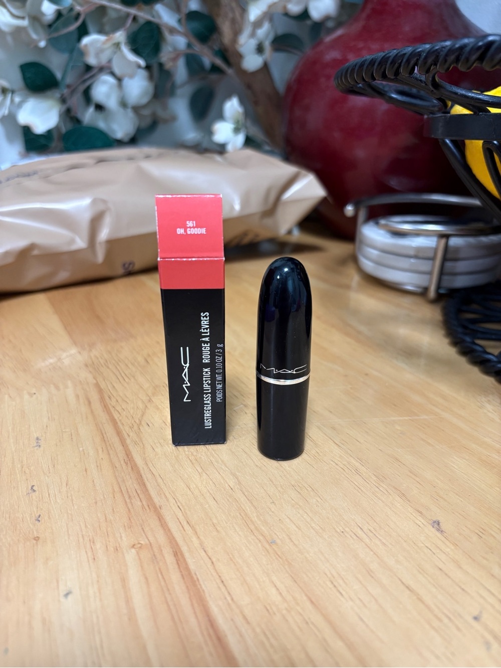 MAC Lustreglass Lipstick in 561 OH, GOODIE, full Sz 0.10oz,BNIB, New & Authentic
